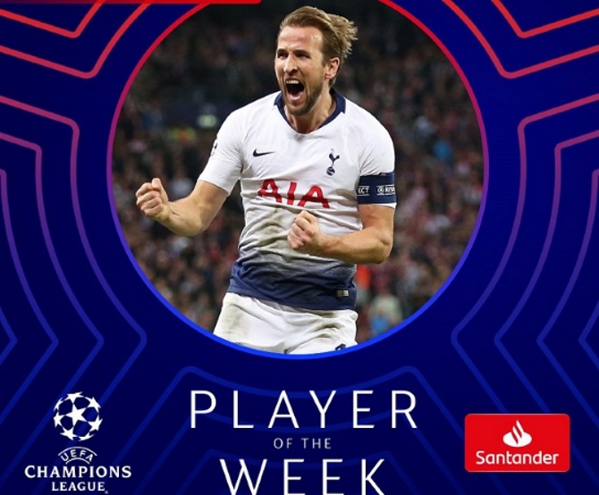 Kane Named Champions League Player Of The Week