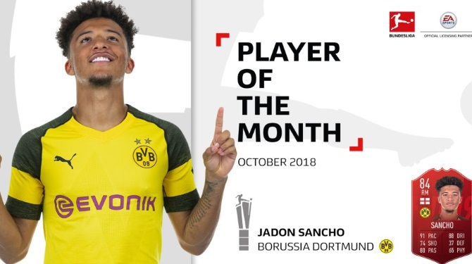 Jadon Sancho Wins Bundesliga October Player Of The Month