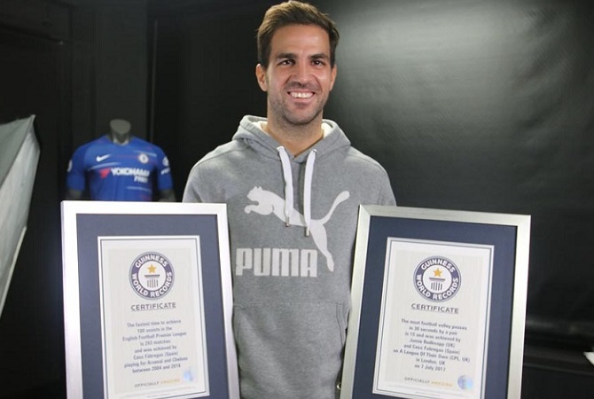 Fabregas Makes His Way Into 2019 Guinness World Records