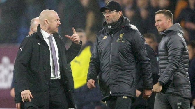 Dyche Plays Down Half Time Bust-Up With Klopp After Burnley End Liverpool’s Unbeaten Home Run