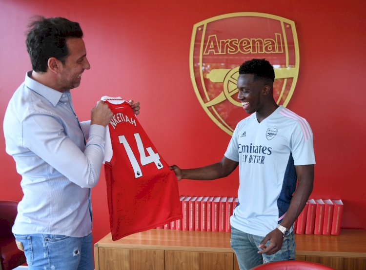Arsenal Hand Nketiah Iconic Number 14 Jersey After Signing New Contract